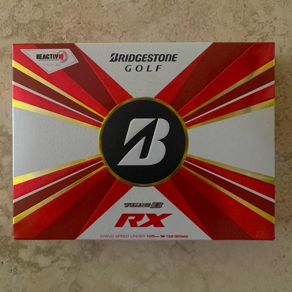 Box- 12 BRAND NEW BRIDGESTONE golf balls TOUR B RX w REACTIV iQ MAXIMUM DISTANCE